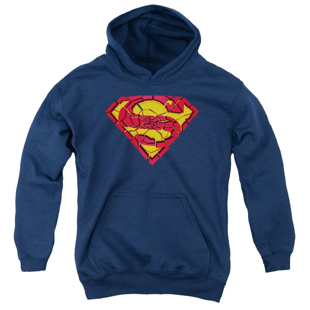Superman Shattered Shield - Youth Hoodie Youth Hoodie (Ages 8-12) Superman   