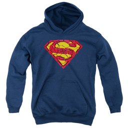 Superman Shattered Shield - Youth Hoodie Youth Hoodie (Ages 8-12) Superman   