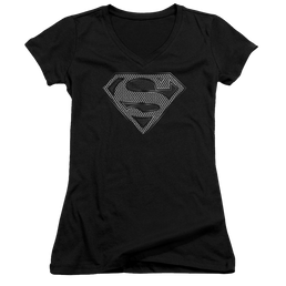 Superman Chainmail - Juniors V-Neck T-Shirt Juniors V-Neck T-Shirt Superman   