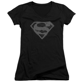 Superman Chainmail - Juniors V-Neck T-Shirt Juniors V-Neck T-Shirt Superman   