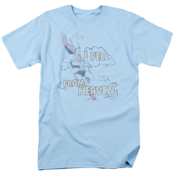 Light blue men's regular fit t-shirt with Superman I Fell graphic
