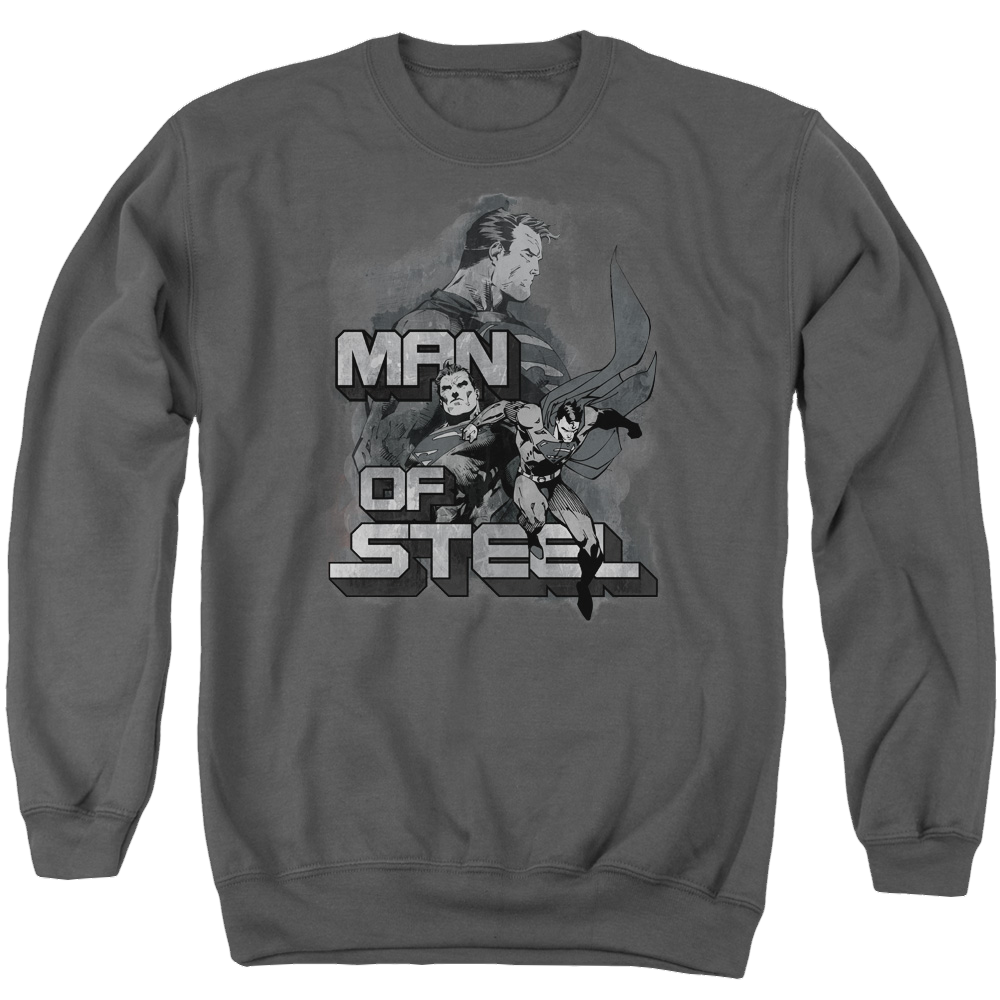 Superman Steel Poses - Men's Crewneck Sweatshirt Men's Crewneck Sweatshirt Superman   
