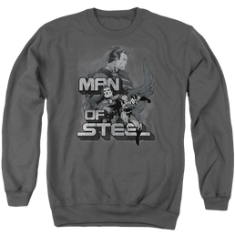 Superman Steel Poses - Men's Crewneck Sweatshirt Men's Crewneck Sweatshirt Superman   