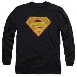 Superman Hot Steel Shield - Men's Long Sleeve T-Shirt Men's Long Sleeve T-Shirt Superman   