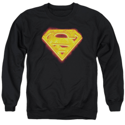 Superman Hot Steel Shield - Men's Crewneck Sweatshirt Men's Crewneck Sweatshirt Superman   