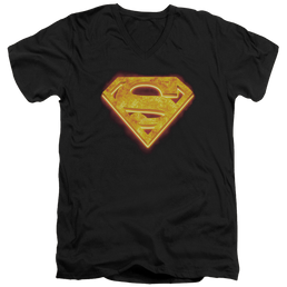 Superman Hot Steel Shield - Men's V-Neck T-Shirt Men's V-Neck T-Shirt Superman   