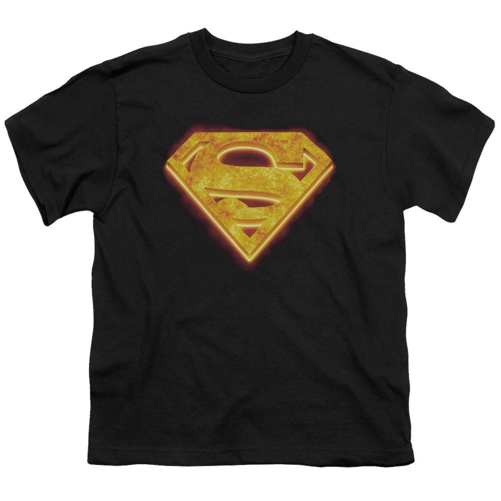 Superman Hot Steel Shield - Youth T-Shirt Youth T-Shirt (Ages 8-12) Superman   