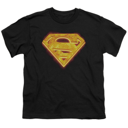 Superman Hot Steel Shield - Youth T-Shirt Youth T-Shirt (Ages 8-12) Superman   