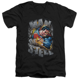 Superman Ripping Steel - Men's V-Neck T-Shirt Men's V-Neck T-Shirt Superman   