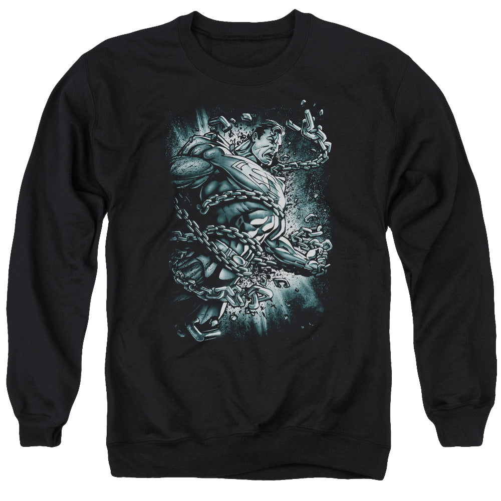 Superman Break Free - Men's Crewneck Sweatshirt Men's Crewneck Sweatshirt Superman   