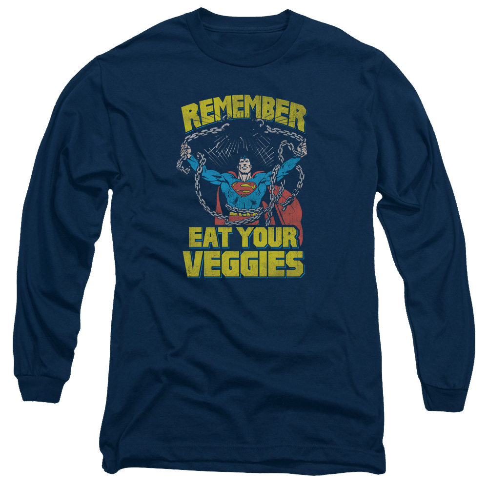Superman Veggie Power - Men's Long Sleeve T-Shirt Men's Long Sleeve T-Shirt Superman   