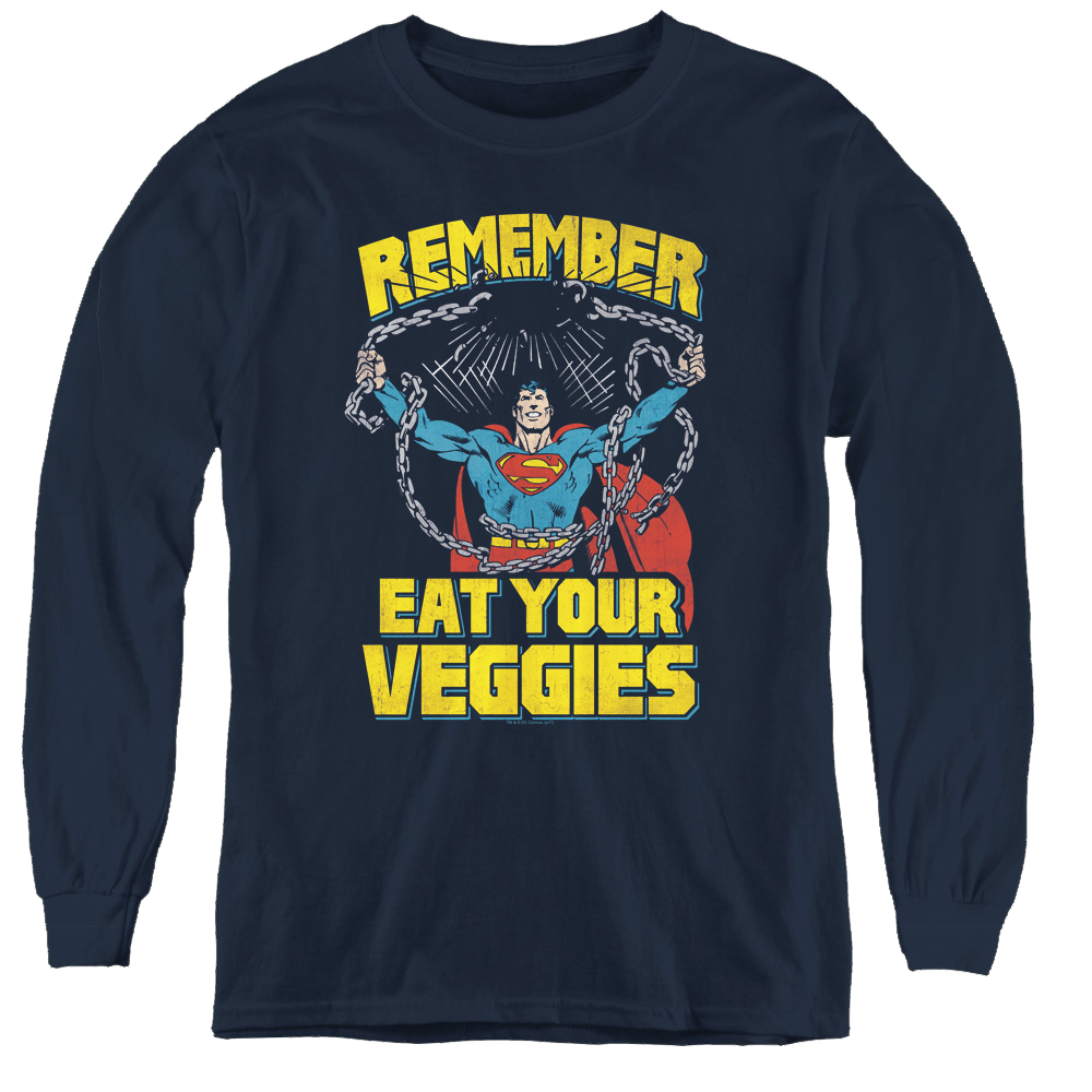 Superman Veggie Power - Youth Long Sleeve T-Shirt Youth Long Sleeve T-Shirt Superman   