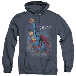 Superman Twilight Flight - Heather Pullover Hoodie Heather Pullover Hoodie Superman   