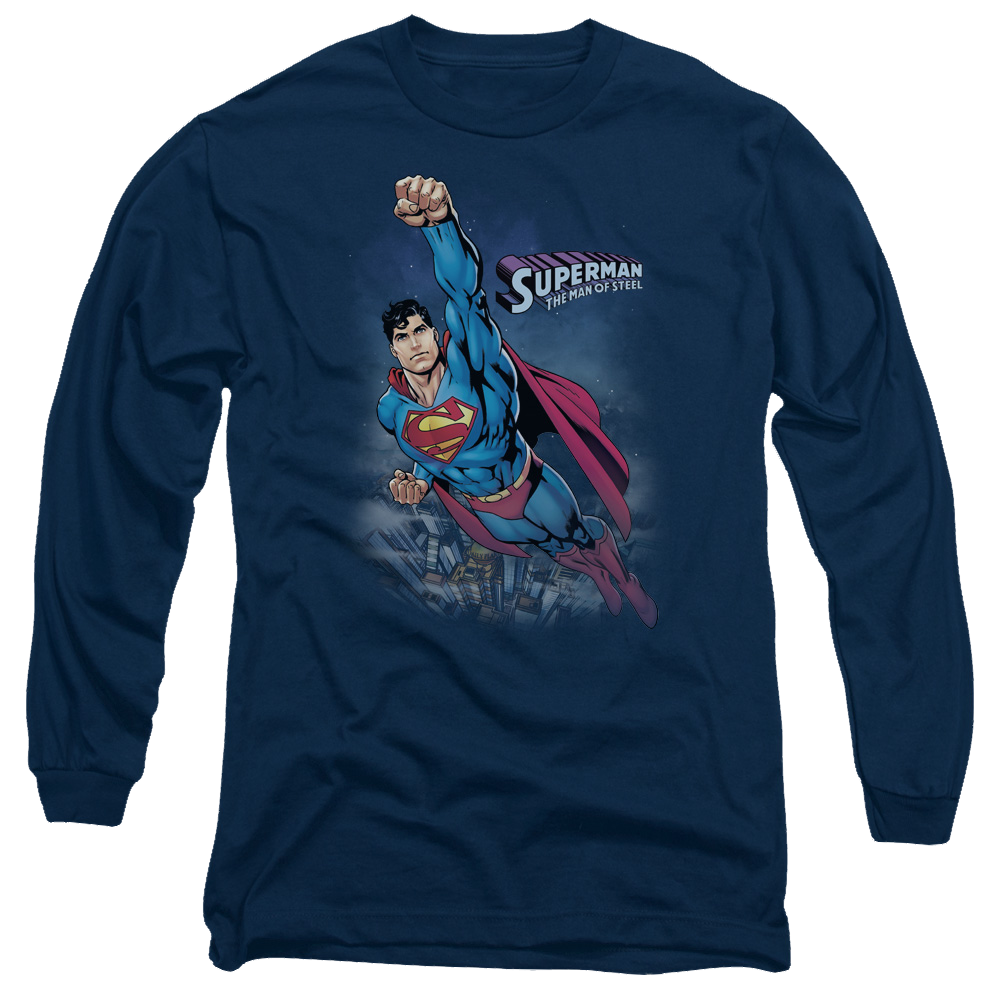 Superman Twilight Flight - Men's Long Sleeve T-Shirt Men's Long Sleeve T-Shirt Superman   