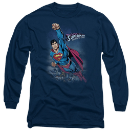 Superman Twilight Flight - Men's Long Sleeve T-Shirt Men's Long Sleeve T-Shirt Superman   
