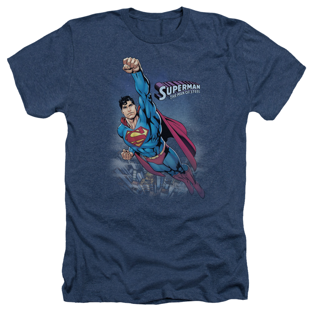 Superman Twilight Flight - Men's Heather T-Shirt Men's Heather T-Shirt Superman   
