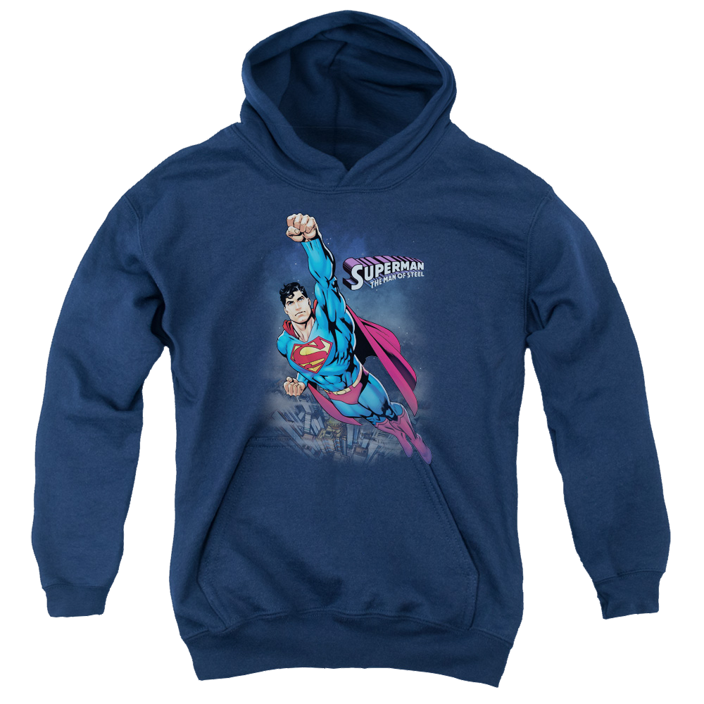Superman Twilight Flight - Youth Hoodie Youth Hoodie (Ages 8-12) Superman   