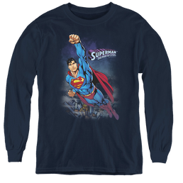 Superman Twilight Flight - Youth Long Sleeve T-Shirt Youth Long Sleeve T-Shirt Superman   