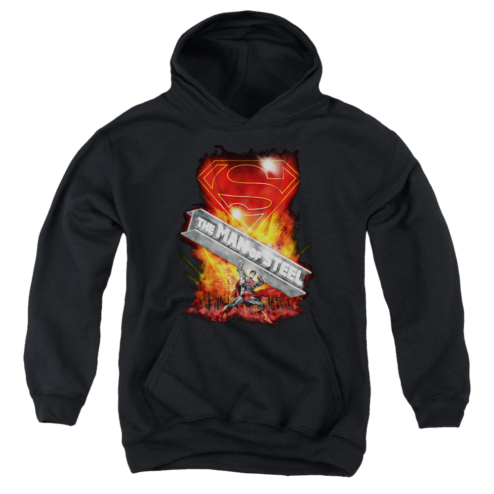 Superman Steel Girder - Youth Hoodie Youth Hoodie (Ages 8-12) Superman   