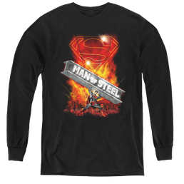 Superman Steel Girder - Youth Long Sleeve T-Shirt Youth Long Sleeve T-Shirt Superman   