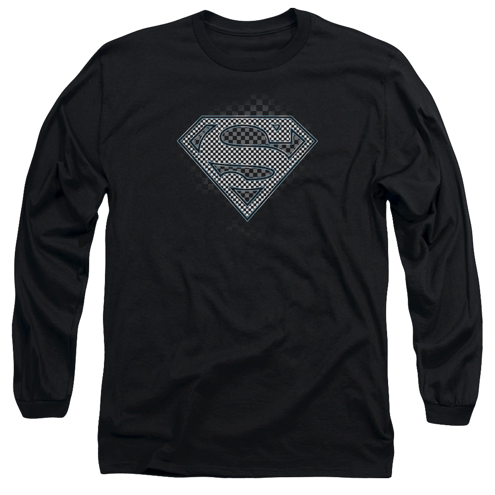 Superman Checkerboard - Men's Long Sleeve T-Shirt Men's Long Sleeve T-Shirt Superman   