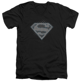 Superman Checkerboard - Men's V-Neck T-Shirt Men's V-Neck T-Shirt Superman   
