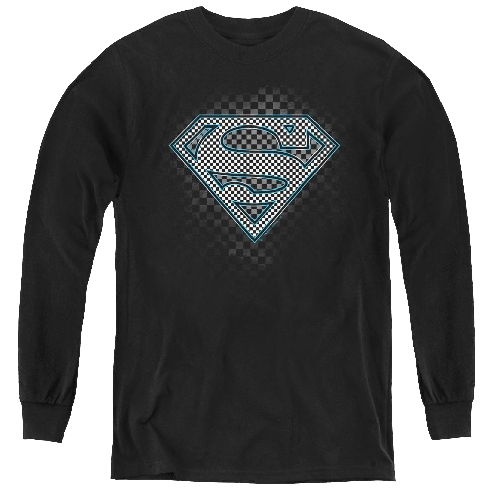 Superman Checkerboard - Youth Long Sleeve T-Shirt Youth Long Sleeve T-Shirt Superman   