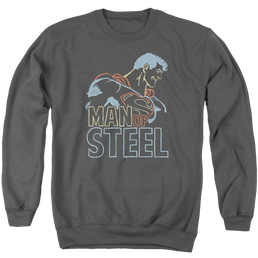 Superman Colored Lines - Men's Crewneck Sweatshirt Men's Crewneck Sweatshirt Superman   