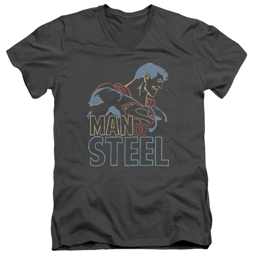 Superman Colored Lines - Men's V-Neck T-Shirt Men's V-Neck T-Shirt Superman   