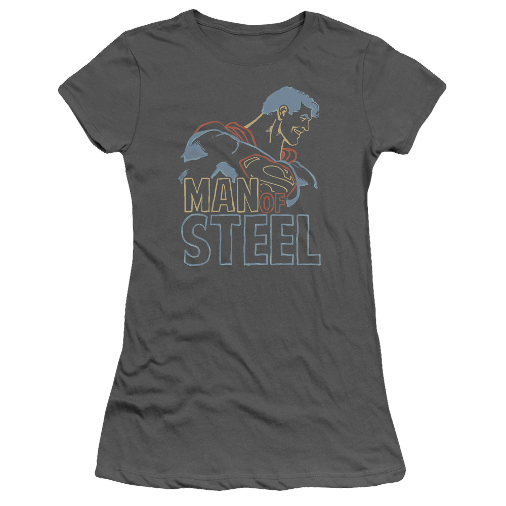 Superman Colored Lines - Juniors T-Shirt Juniors T-Shirt Superman   