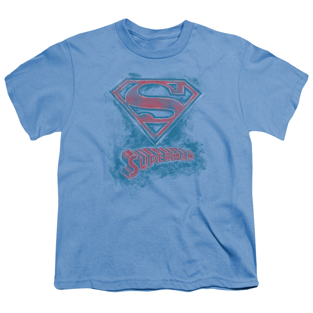 Superman Its Sketchy - Youth T-Shirt Youth T-Shirt (Ages 8-12) Superman   
