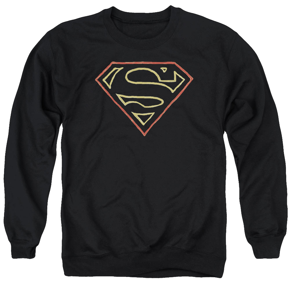 Superman Colored Shield - Men's Crewneck Sweatshirt Men's Crewneck Sweatshirt Superman   