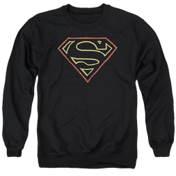 Superman Colored Shield - Men's Crewneck Sweatshirt Men's Crewneck Sweatshirt Superman   