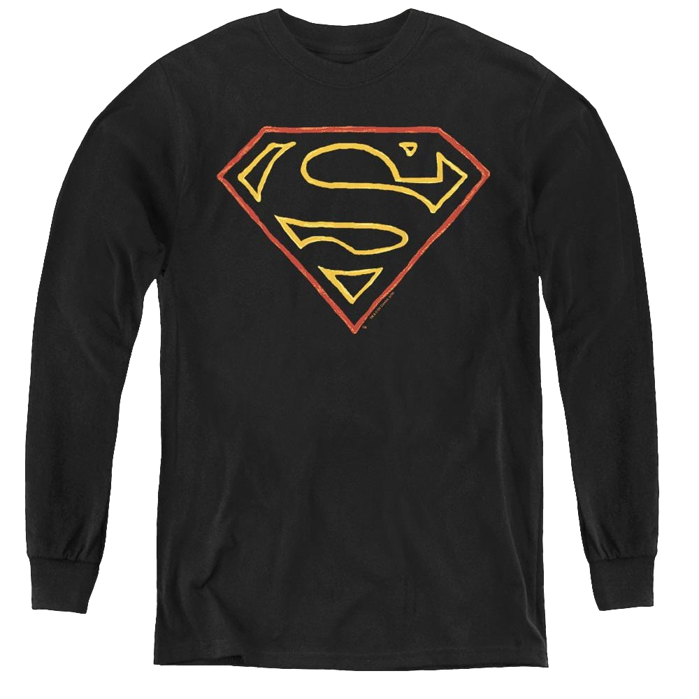Superman Colored Shield - Youth Long Sleeve T-Shirt Youth Long Sleeve T-Shirt Superman   