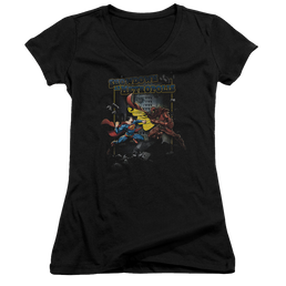 Superman Showdown - Juniors V-Neck T-Shirt Juniors V-Neck T-Shirt Superman   