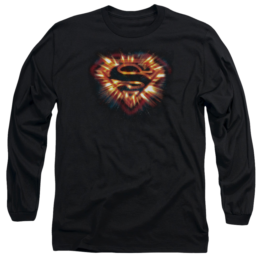 Superman Space Burst Shield - Men's Long Sleeve T-Shirt Men's Long Sleeve T-Shirt Superman   