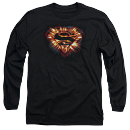 Superman Space Burst Shield - Men's Long Sleeve T-Shirt Men's Long Sleeve T-Shirt Superman   