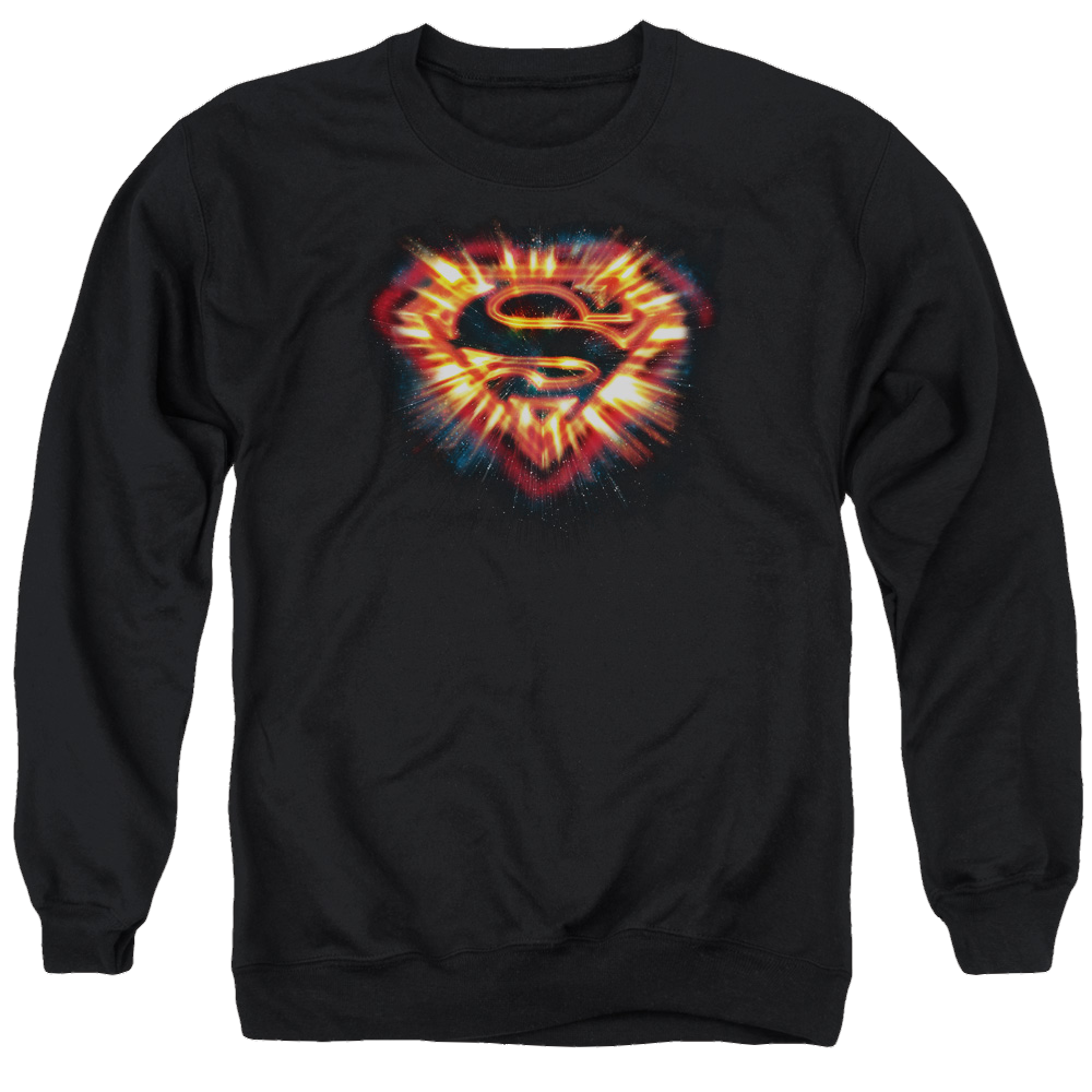 Superman Space Burst Shield - Men's Crewneck Sweatshirt Men's Crewneck Sweatshirt Superman   