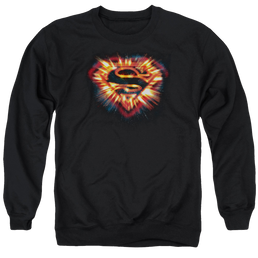 Superman Space Burst Shield - Men's Crewneck Sweatshirt Men's Crewneck Sweatshirt Superman   