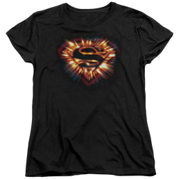 Superman Space Burst Shield - Women's T-Shirt Women's T-Shirt Superman   