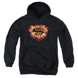 Superman Space Burst Shield - Youth Hoodie Youth Hoodie (Ages 8-12) Superman   