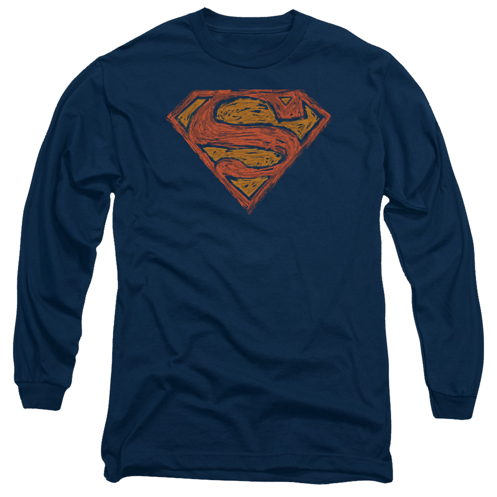 Superman Messy S - Men's Long Sleeve T-Shirt Men's Long Sleeve T-Shirt Superman   