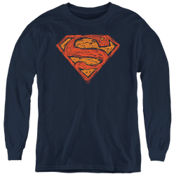 Superman Messy S - Youth Long Sleeve T-Shirt Youth Long Sleeve T-Shirt Superman   