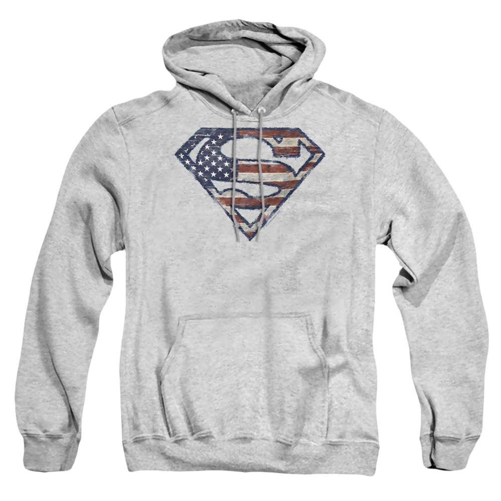Superman Wartorn Flag - Pullover Hoodie Pullover Hoodie Superman   
