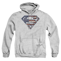 Superman Wartorn Flag - Pullover Hoodie Pullover Hoodie Superman   