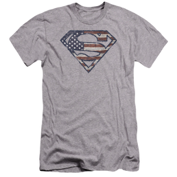 Superman Wartorn Flag - Men's Premium Slim Fit T-Shirt Men's Premium Slim Fit T-Shirt Superman   
