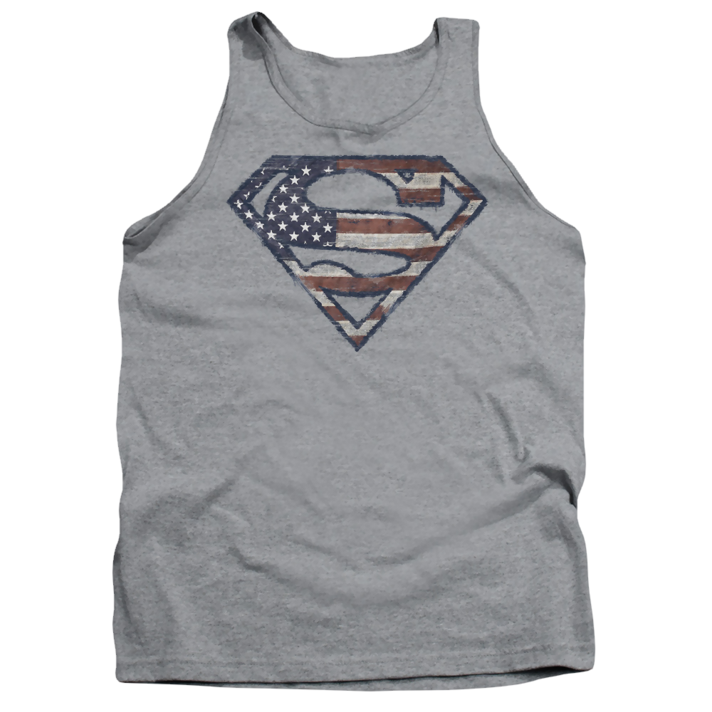 Superman Wartorn Flag - Men's Tank Top Men's Tank Superman   
