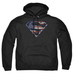 Superman Wartorn Flag - Pullover Hoodie Pullover Hoodie Superman   