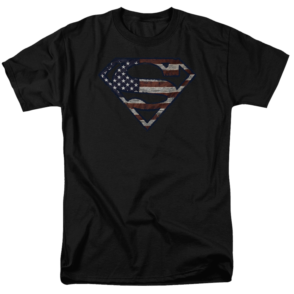 Superman Wartorn Flag - Men's Regular Fit T-Shirt Men's Regular Fit T-Shirt Superman   