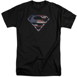Superman Wartorn Flag - Men's Tall Fit T-Shirt Men's Tall Fit T-Shirt Superman   
